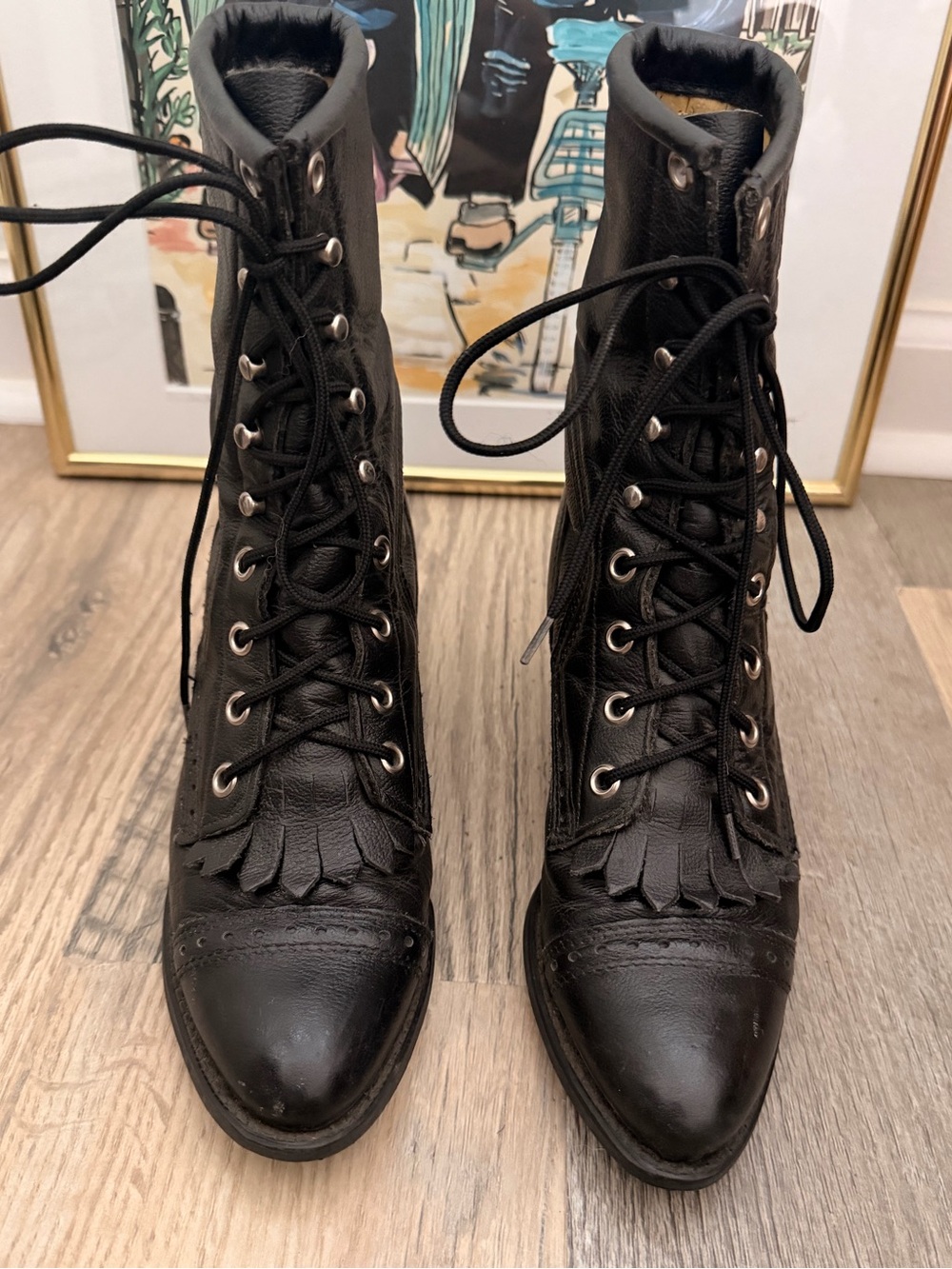 Vintage Leather Lace up boots